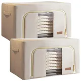 joybos 2er Set Wäschebox 200 Liter (100x2) faltbar aus Textil