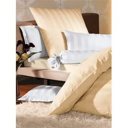 Bettwäsche DORMISETTE Gr. 4, beige (champagner), Kissenbezug, Bettbezüge: Kissenbezüge:, 2-teilige Garnitur St., Damast, B/L: 80cm x 40cm, Damast, 100% Baumwolle, Bettwäsche