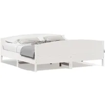 vidaXL Massivholzbett 200 x 200 cm Weiß