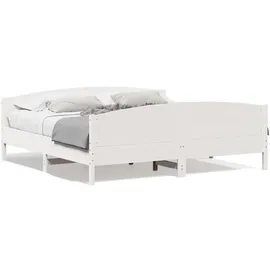 vidaXL Massivholzbett 200 x 200 cm Weiß