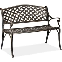 Relaxdays Gartenbank, Garten & Balkon, 2-Sitzer, antikes Design, Aluminium
