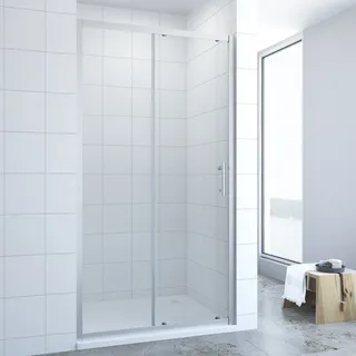 AQUABATOS Schiebetür 160 cm Dusche Duschtür Duschwand Sicherheitsglas 5/6mm Klarglas - Silber