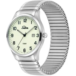 Selva SELVA Quarz-Armbanduhr mit Zugband bicolor, Zifferblatt weiß Ø 39mm