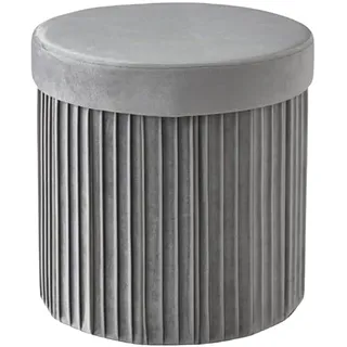 Relaxdays Hocker Samt, mit Stauraum, Grau