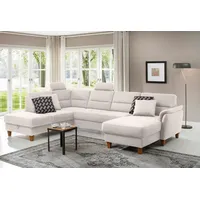 Home affaire Wohnlandschaft Palmera U-Form, B: 308 cm, optional Bettfunktion & Bettkasten, Federkern beige