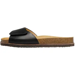 Sandale HENRY STEVENS "Drew ERS", Damen, Gr. 36, schwarz, Leder, Basic, Schuhe Pantolette Schlappen