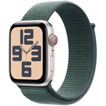 Apple Watch SE 2024 GPS + Cellular 40 mm Aluminiumgehäuse Polarstern, Sport Loop Seegrün