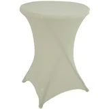 Baumarktplus Stehtischhusse Stretch beige Partytisch Bistrotisch 80cm