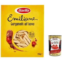 12x Barilla Pasta all' Uovo Le Emiliane Garganelli, Pasta mit Ei 250g+Polpa 400g