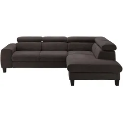Wohnlandschaft Malibu Graubraun Webstoff