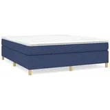 vidaXL Boxspringbett mit Matratze Blau 160x200 cm Stoff