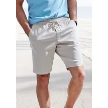 John Devin Shorts JOHN DEVIN "- Bermuda in sommerlichen Farben", Herren, Gr. M, N-Gr, beige, Web, Obermaterial: 97% Baumwolle, 3% Elasthan, unifarben, regular fit kurz, Hosen Shorts, kurze Schlupfhose aus elastischer, gewebter Baumwollqualität
