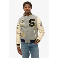 Superdry College Patched Bomberjacke Grey Marl M