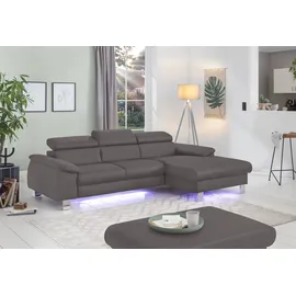 Cotta Eckcouch Kunstleder 2-Sitzer Grau