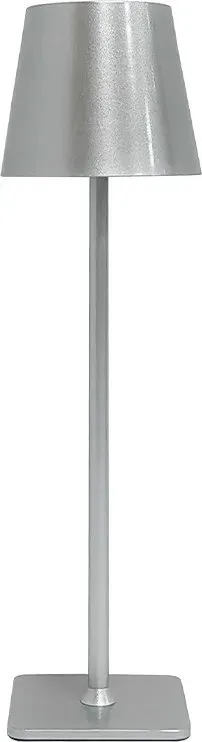 LED-Tischlampe, kabellos, wiederaufladbar, mit Touch-Steuerung, für den Außenbereich geeignet, Dimmerfunktion, 3000–6000 K, Höhe 38 cm, Farbe Silber