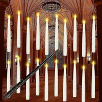 Halloween-dekoration, 12 Led-schwimmkerzen Mit Zauberstab-fernbedienung, Flammenlose Hängekerzen, Dekorative Kerzen Mit Warmem, Flackerndem Licht