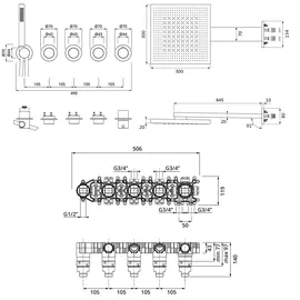 Herzbach MODUL7 PUSH Duschsystem, Thermostat, 70.703723.1.12,