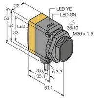 Turck Opto Sensor QS30VR3FF600 W/30