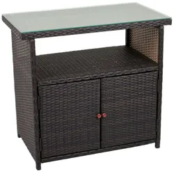 Kommode Schrank Sideboard Regal Rattan-Optik Coffee