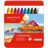 Caran d'Ache 7000.310 Neocolor Kreide 10 Farben, Multi, Einheitsgröße