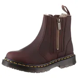 Chelseaboots DR. MARTENS "2976 Alyson", Damen, Gr. 37, rot (rotbraun), Leder, unifarben, Schuhe Chelseaboots, Chunky Boots, Plateau Schuh, Boots mit Blockabsatz, Topseller