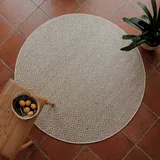 WECON HOME Teppich WECON HOME "Miami Beach", sand beige, H:5mm Ø:160cm, Polypropylen, Teppiche, Teppich, In- & Outdoor Teppich, wetterfest, modernes Rauten Muster, Balkon
