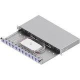 EasyLan LSB1B225 LWL-Spleißgehäuse 1HE 12x LC-Duplex OS2 grau