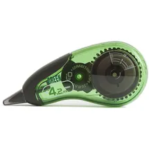 D.RECT Green Korrekturmaus Korrekturroller mit Bandschutzkappe Korrekturband 4,2mm x 10m, 7853