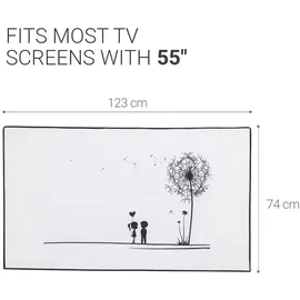 kwmobile 55" TV Abdeckung Indoor - Fernseher Hülle Bildschirmschutz Abdeckung - TV Bildschirm Staubschutzhülle - Fernsehabdeckung - Schwarz Weiß