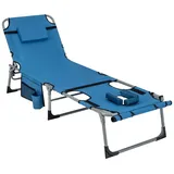 Costway Gartenliege Faltbar Blau