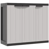 vidaXL Gartenschrank 97 x 37 x 85 cm Grau/Schwarz