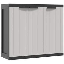 vidaXL Gartenschrank 97 x 37 x 85 cm Grau/Schwarz