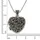ZEEme Kette mit Anhänger Herz-Form Silber 925 oxidiert schwarz