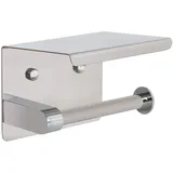 Toilettenpapierhalter Ohne Bohren mit Ablage Klopapierhalter mit Bohren Edelstahl Papierhalter Selbstklebend Wandmontage für Toilette WC