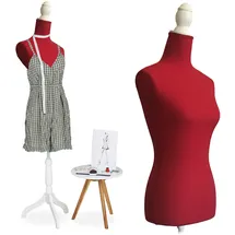 Relaxdays Schneiderpuppe, 36/38, Weiß,Rot