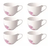 Villeroy & Boch Rose Garden Kaffeeobertasse 6er Set - Weiß