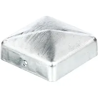 siwitec Pfostenkappe für Holzpfosten | 120 x 120 mm | flach/Pyramide | Zaunkappe aus feuerverzinktem Stahl | Abdeckkappe für Zaunpfosten | Pfostenabdeckung