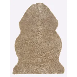 Teppich HEINE HOME, braun, B:68cm H:25mm L:100cm, Lammfell, Lammwolle, Teppiche