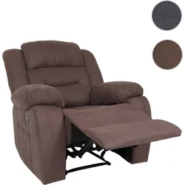 MCW Fernsehsessel MCW-J57 Wildleder-Optik 80 x 100 x 90 cm Braun mit Fernbedienung