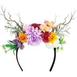 Diadem mit bunten Blumen und Zweigen - OS