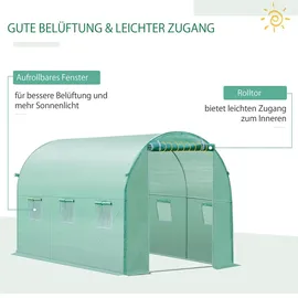 Outsunny Polyethylenfolie 3x2x2m Ersatzfolie mit 6 Fenster für Folientunnel