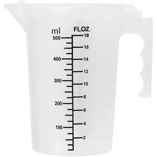CHICTRY PP-Kunststoff Messbecher 500ML 1000ML 2000ML Messkanne mit Deckel und Skala Transparent Mischbecher Küchenhelfer Messbehälter Transparent A 500ml