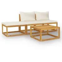 vidaXL Garten-Lounge-Set 4-tlg. creme Akazie