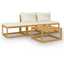 vidaXL Garten-Lounge-Set 4-tlg. creme Akazie