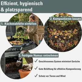 Prosperplast Komposter Compobox schwarz 310 L