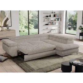 MKS Meble Eckcouch Cord 2-Sitzer Grau