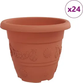 vidaXL Runder Blumentopf Ø 26 x 21,5 cm Ziegelrot