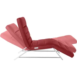 W.Schillig Relaxliege daily dreams Leder/Polyester 65 x 91 x 170 cm rot mit Kissen