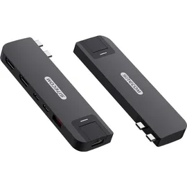 Sitecom 6-in-2-Multiport-Hub für MacBook Pro Schwarz - Schwarz