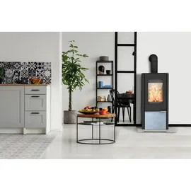 FIREPLACE Kingstone Stahl Schwarz/Abdeckplatte Speckstein